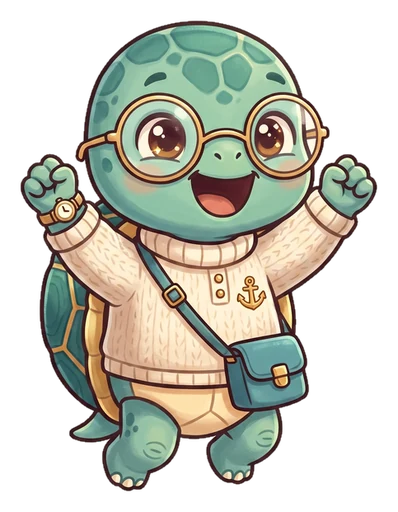 Smooth the turtle, cheering